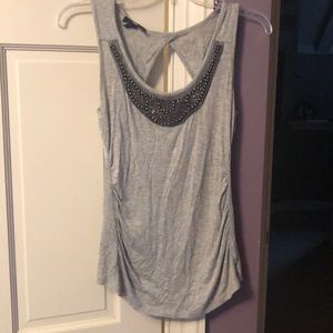 Gray tank with jewels